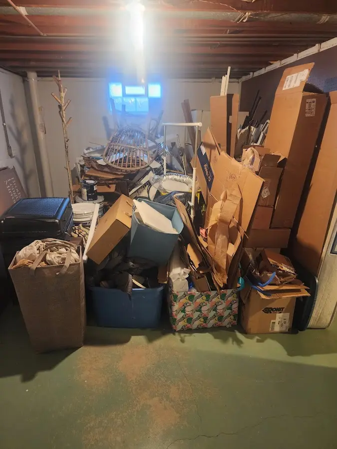 Roll-off dumpster container at job site for 4 Yard Dumpster Rental in Niskayuna